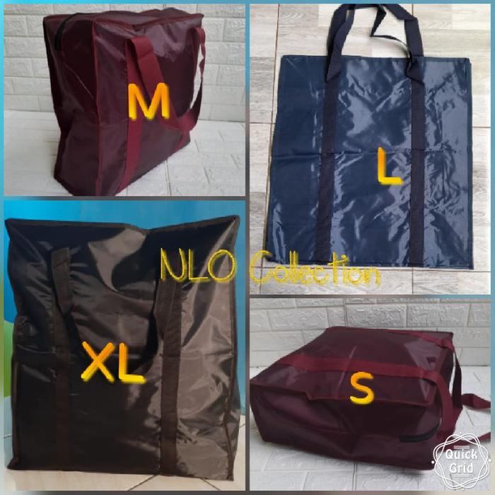 nlo - Tas Belanja Terpal Polos Jumbo Totebag Laundry Tas Serbaguna Jinjing Besar