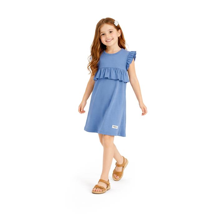 Dress Anak Perempuan Ruby Blue Reff Polos Combed Katun 1-5 Tahun Cotton Cewek