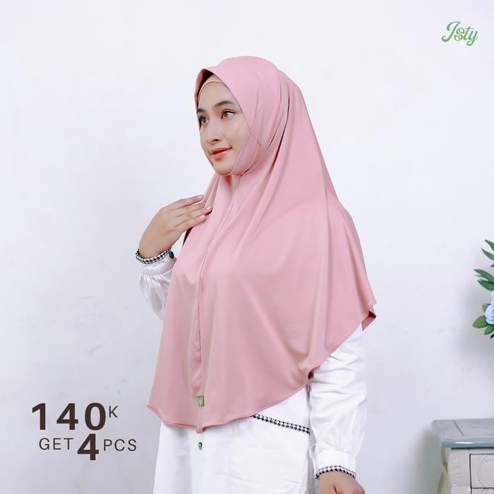 ISTY Hijab Official - Qinara (XL) Bergo Dagu Malaysia Jersey Premium/Bergo Dagu Malaysia Soft Pet-Hi