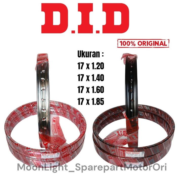 VELG RING RIM 17 SUPRA GRAND SMASH VEGA DID 120-17 140-17 160-17 185-17 CHROME HITAM PELEK PELAK