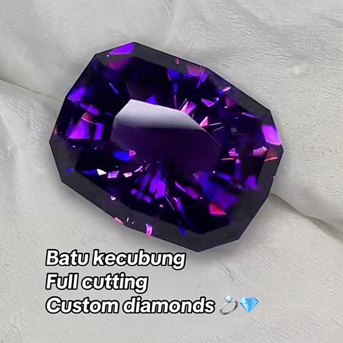 Batu kecubung amethyst cutting custom