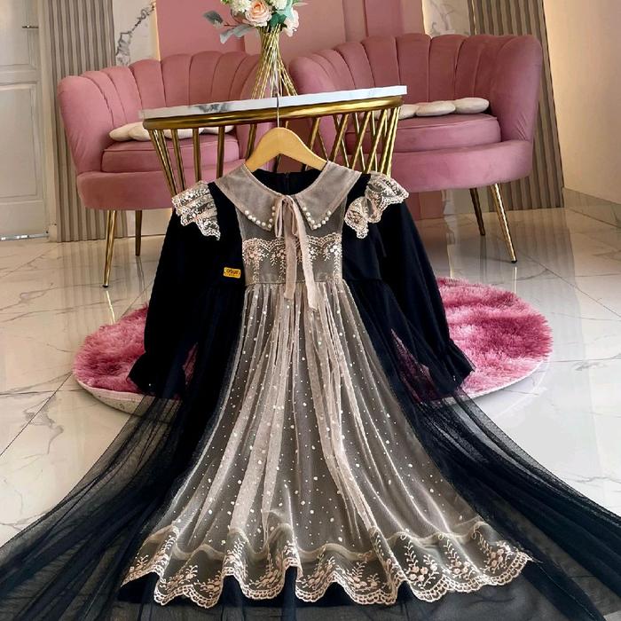NEW PRINCESS DRES GAMIS ANAK/GAMIS KOREAN TERBARU GAMIS PESTA ANAK REDY GAMIS BURQAT MOTIF BUNGA BAH