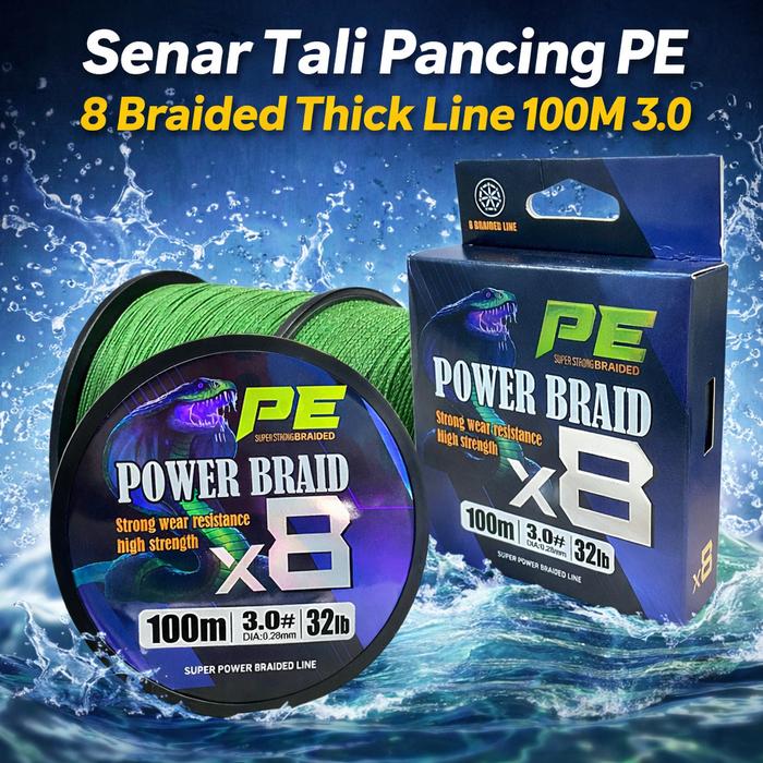 MalakuMall | Senar Pancing PE | 8 Braided Strand Fishing | Line 100M - MAX X8