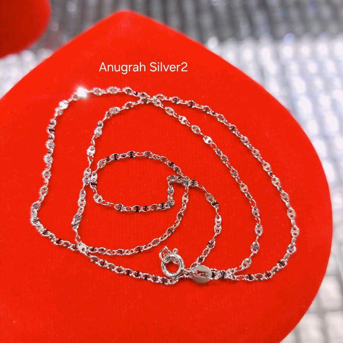 kalung toscano atau biji timun Remaja dewasa warna putih lapisan mas putih murni 24k