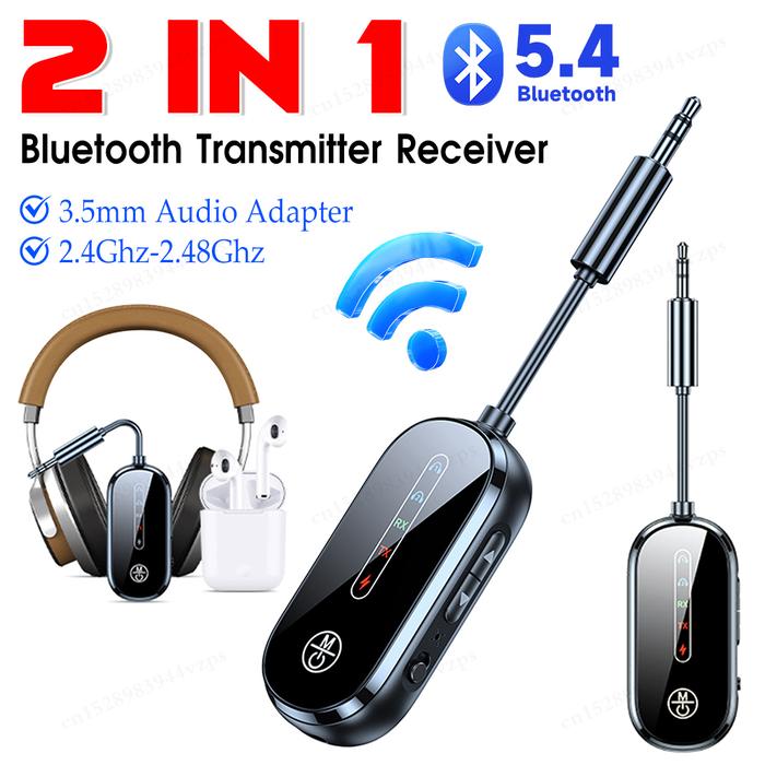 Bluetooth-Compatible Transmitter Receiver 3.5mm AUX Supports 2 AirPods Or Headphones Airplane Blueto