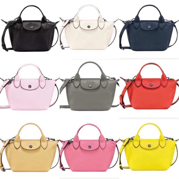 LC LONGCHAMP BAG CUIR SLING XS LEATHER KULIT  WANITA SELEMPANG New