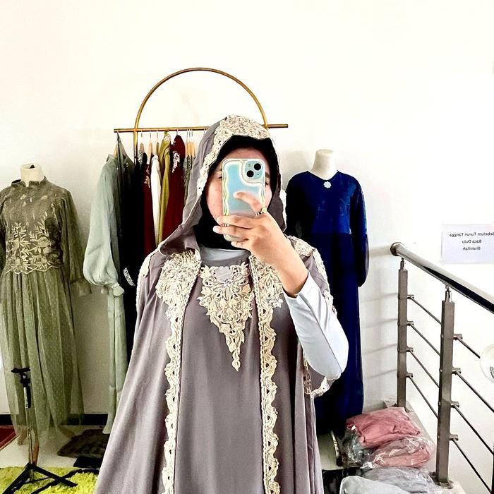[RN FASHION OFFICIAL] KAFTAN SYAFIRA Set Inner Ceruty   Baju Bordir Mewah Muslim Gamis Wanita Outer 