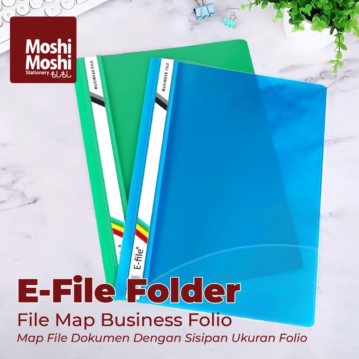 E-File Business Folio Pocket Transparant Color Plastik Map File dengan Kantung Penyimpan Kertas Doku