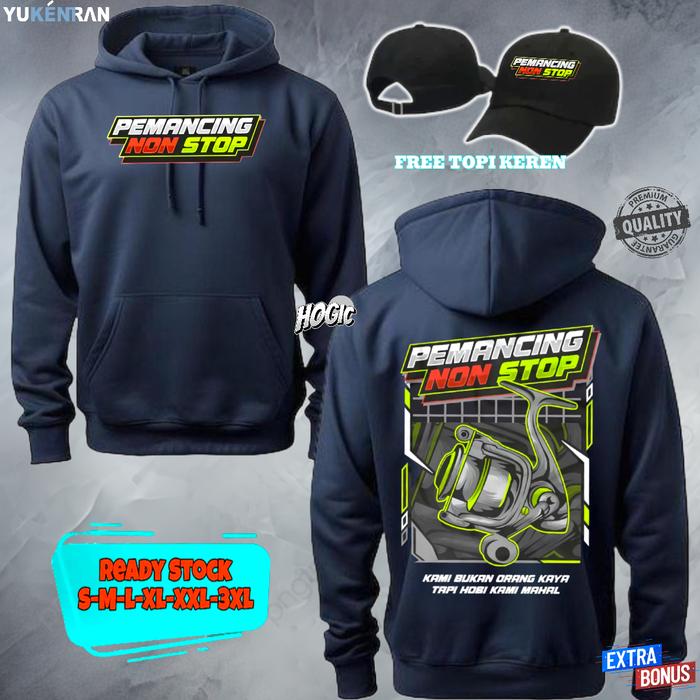 HOODIE JUMPER PEMANCING NONSTOP KAMI BUKAN ORANG KAYA TAPI HOBI KAMI MAHAL DESIGN SIMPLE KEREN BAHAN