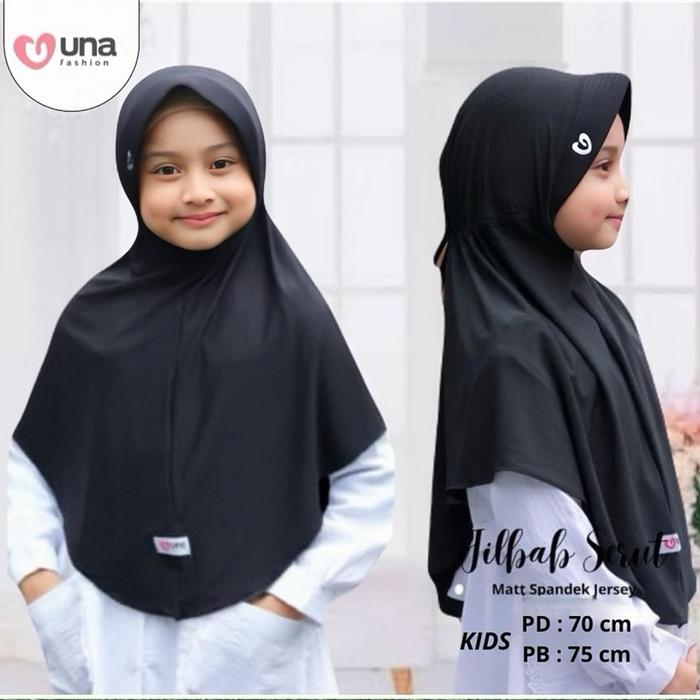 Una Fashion Jilbab Serut Matt Spandek Jersey KIDS PD 70 cm PB 75 cm untuk Anak Perempuan || jilbab d