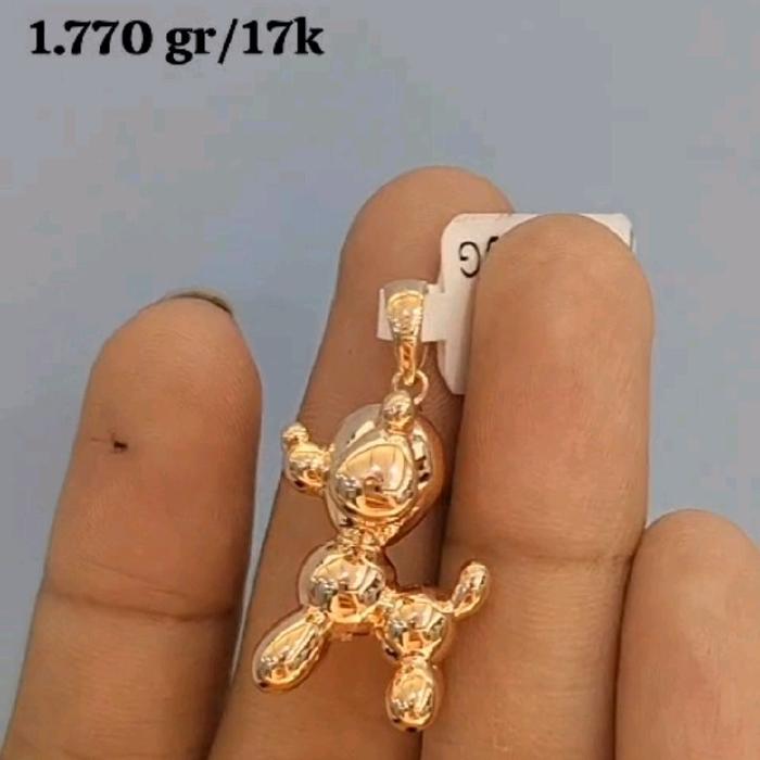 Liontin emas 75 anjing balon rose