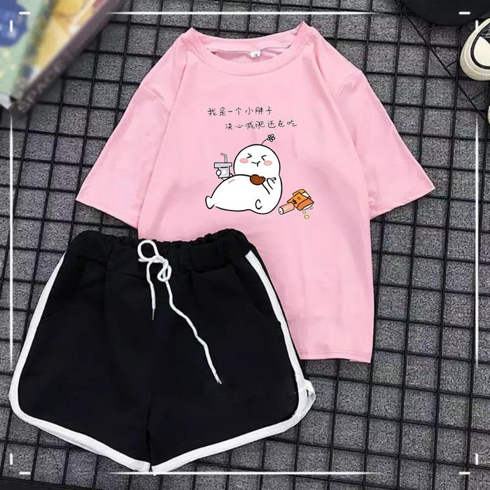 Luwi Kids Setelan Wanita Hotpant Gambar Quby Fat Fashion Celana Pakaian Baju