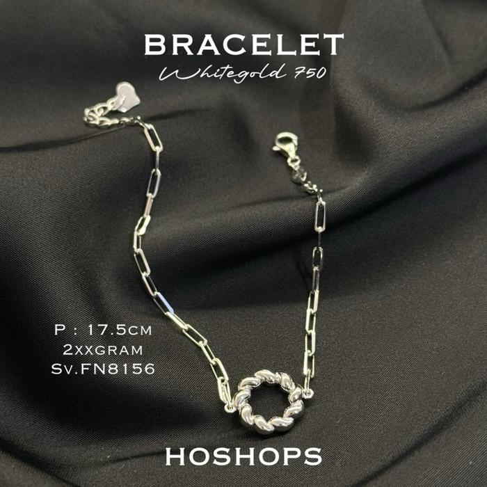 Gelang Simple Model Korea Mas Putih Kadar 750 Asli Emas