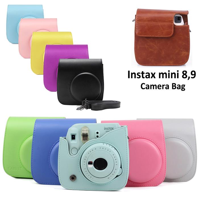 Untuk Fujifilm Instax Mini 8 Mini 9 Kamera PU Tas Warna Kulit Instax