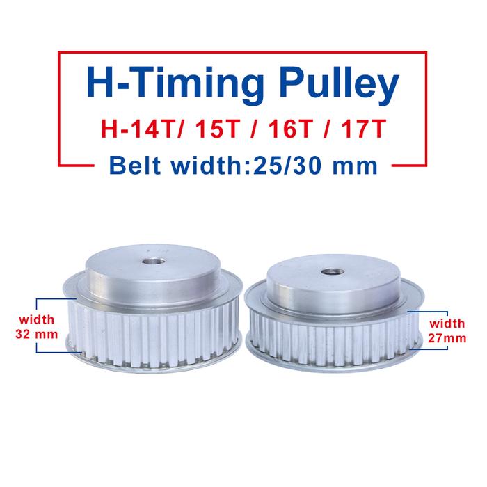 Timing Pulley H-14T/15T/16T/17T Rough Hole 10/12 mm Aluminum Pulley