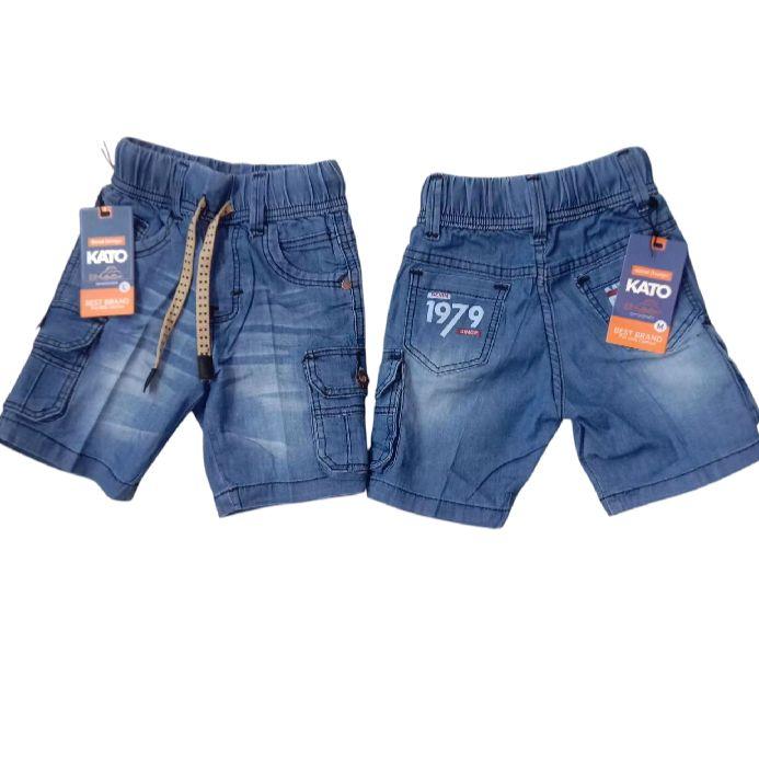 KATO Celana Pendek Jeans Kargo Anak Laki-Laki 1-5 Tahun Pinggang Full Karet Pop Jeans Kargo COD
