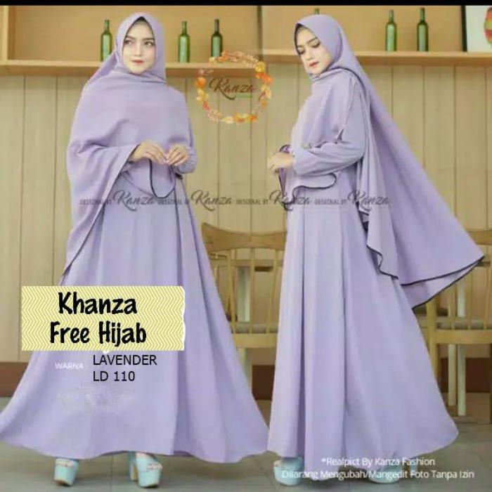 Baju Gamis Dress Pesta Kondangan Muslim Syari Busui Polos Wanita Ukuran  L Xl Xxl Jumbo Khanza Plus 