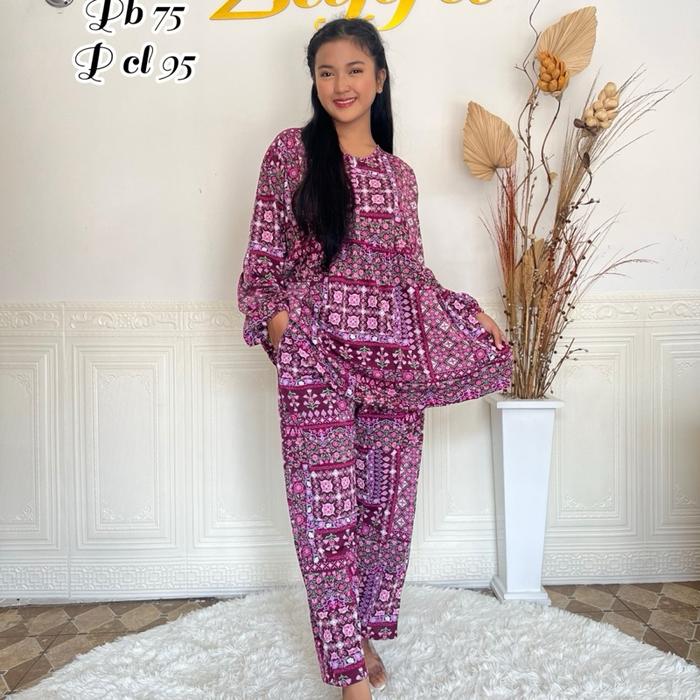ZAJIFA ONESET | Setelan Celana Wanita Busui Friendly Panjang Baju Daily