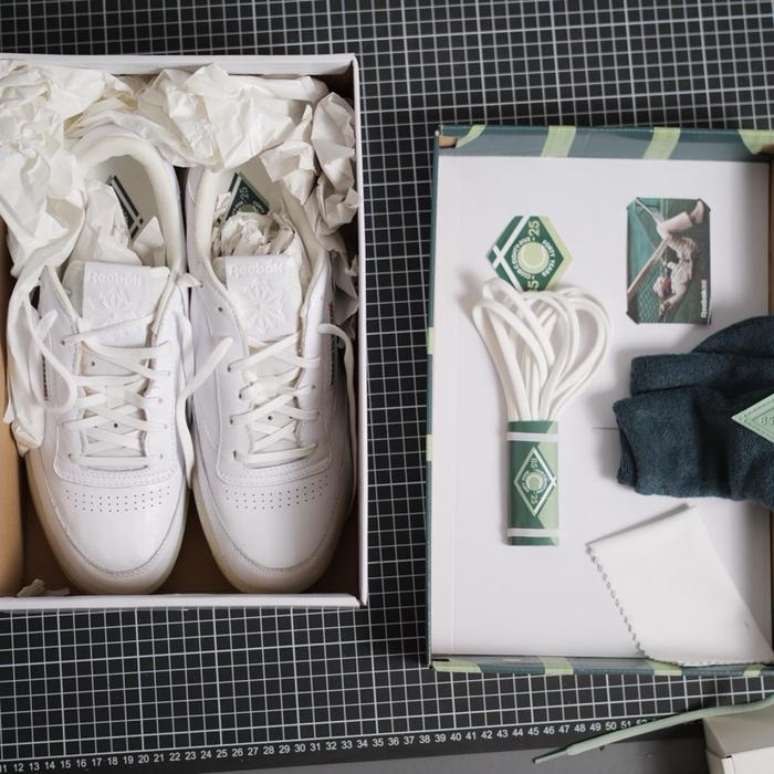 Sepatu Reebok 40th Anniversary Club C85 Vintage sz 44 Tennis Padel Classic White Sneakers
