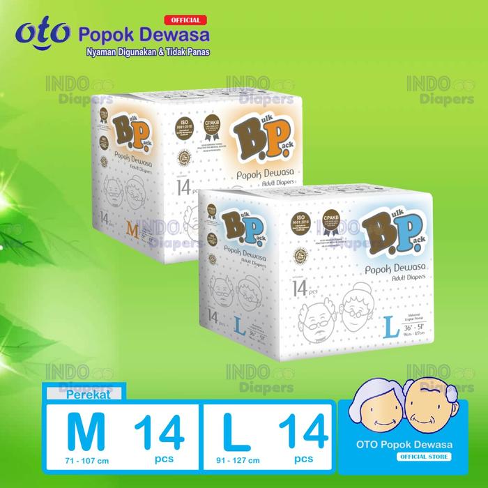 BP Adult Diapers Popok Dewasa model Perekat size M L isi 14