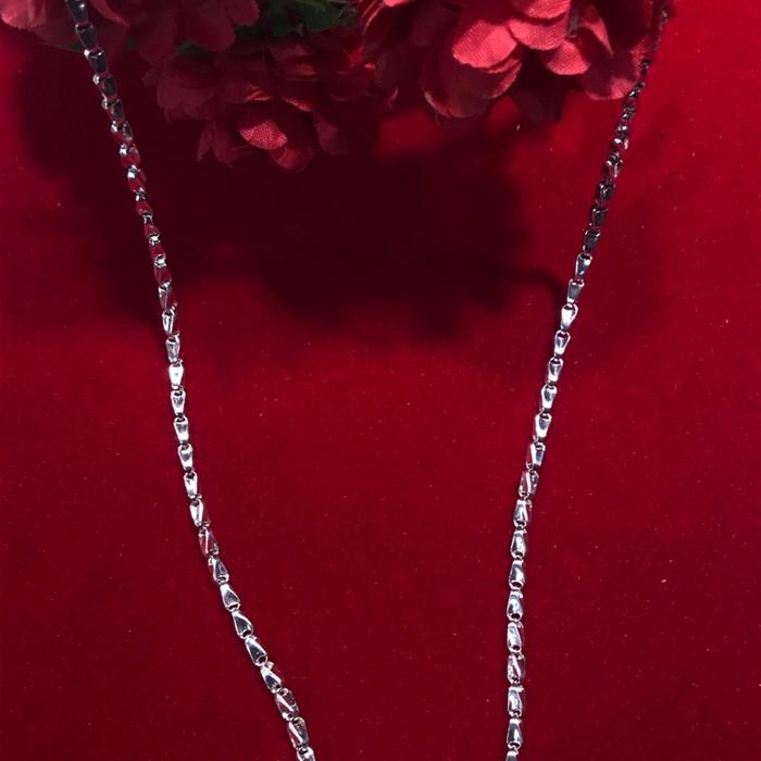 Kalung Perak Murni - Padi polos - mirip padi emas - berat 12,5 gram Panjang 60 cm
