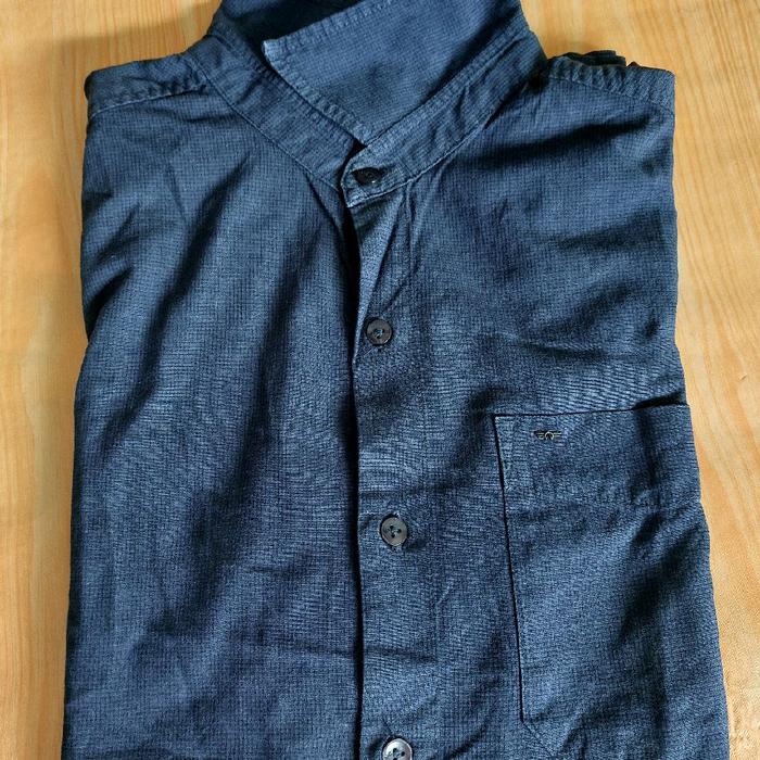 BAJU KEMEJA LENGAN PENDEK BIRU DONGKER  M.GEE3451C - M