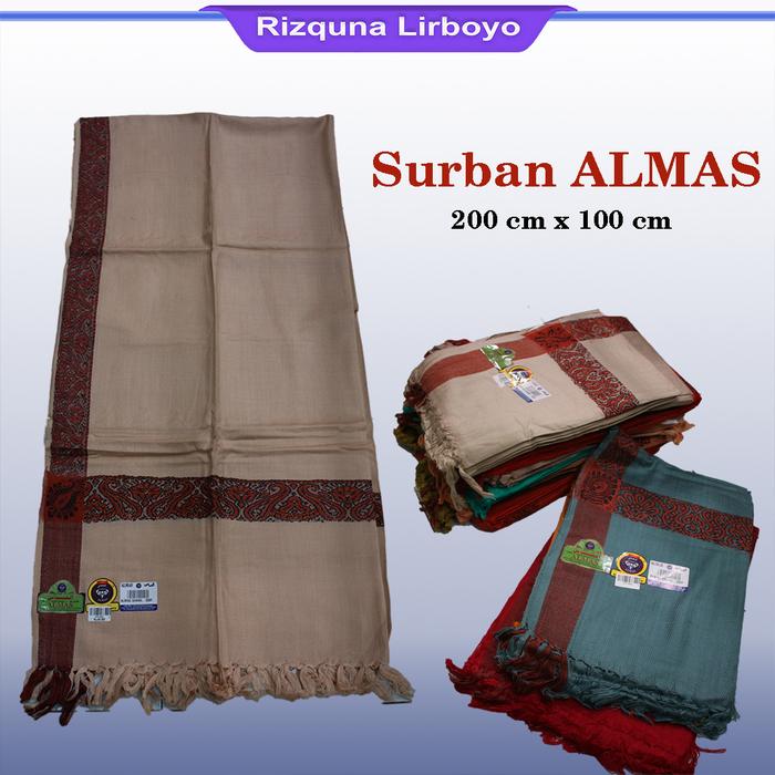 surban kashmiri ALMAS Polos Original Sorban lipat Panjang made in india Oleholeh Haji Selendang