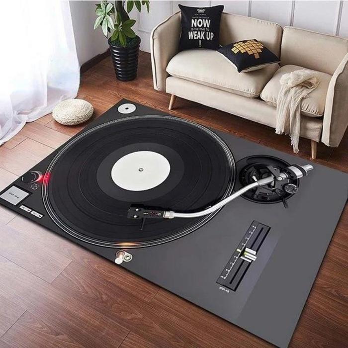Realistic Turntable Vinyl Record Design Vintage Music Equipment Home Decor  Living Room Studio Carpe