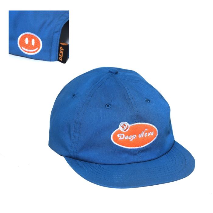 (STOCK TERBATAS)  DN SIX PANEL CAP STEEL BLUE BASIC LOGO 6 PANEL TOPI 6 PANEL