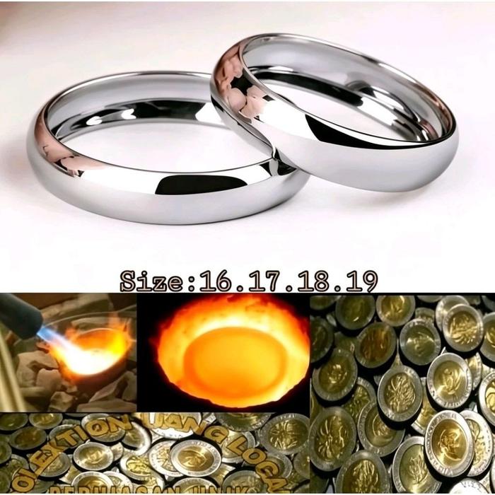 KOIN ASLI cincin polos silver koin 1991-1992 perhiasan wanita dewasa anti karat ASLI LOGAM KOIN