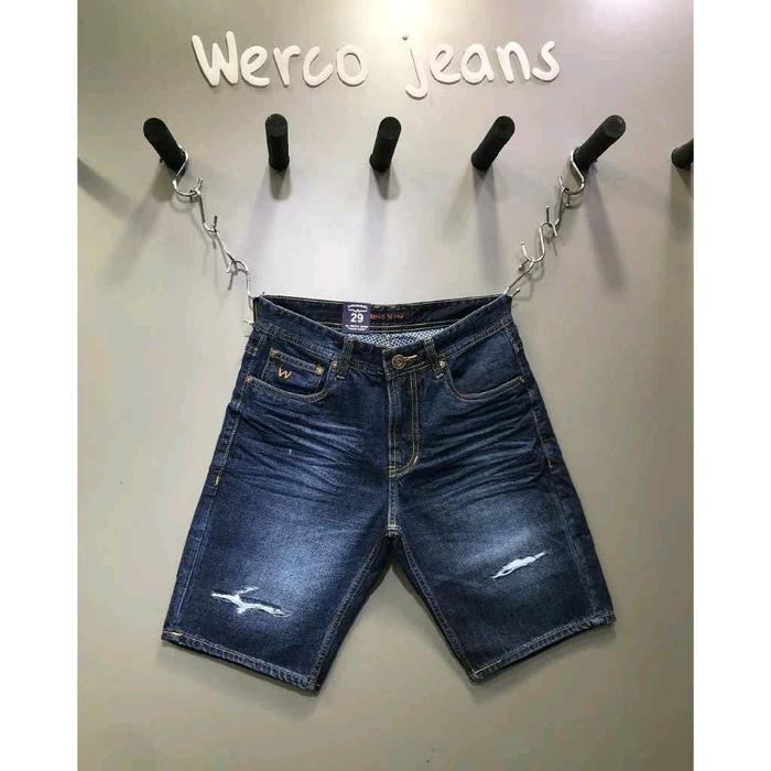celana jeans werco pendek original terbaru/celana jeans pendek terlaris/celana jeans pendek masa kni