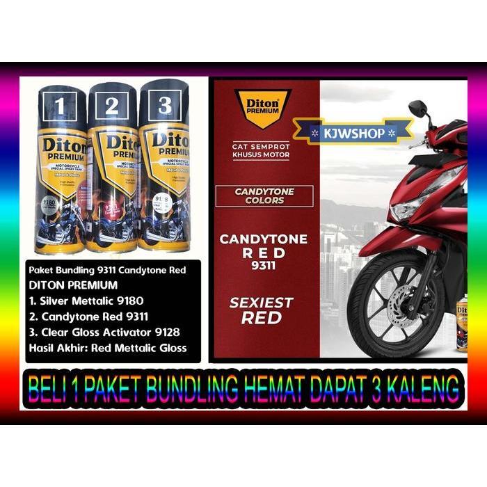 Paket Hemat DITON PREMIUM Silver Met 9180 Candy Red 9311 Clear 9128