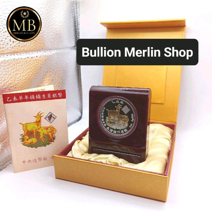 KOIN SILVER BERLAPIS EMAS 1 OUNCE / ONS EDISI ZODIAK GOAT / KAMBING TAHUN 2015 BERSERTIFIKAT ASLI MA