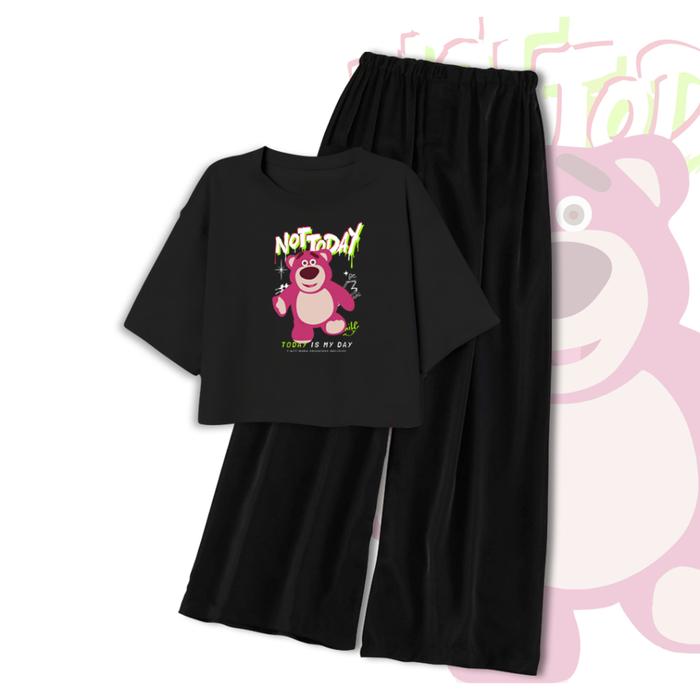 CLSTORE SETELAN BAJU REMAJA USIA 9-16 TAHUN KAOS CROP OVERSIZE DAN CELANA KULOT LOTSO NOT TODAY