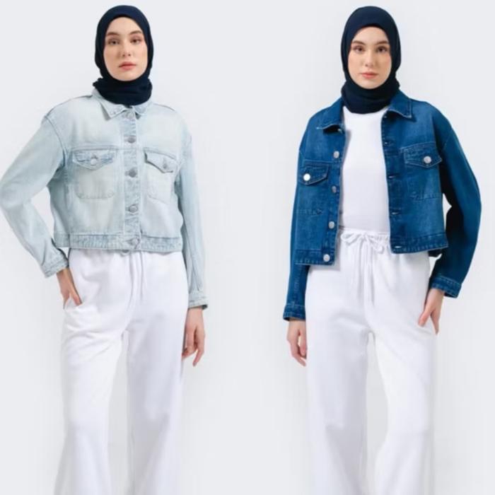 Jaket jeans wanita greenlight original asli terbaru new arrival Atasan Denim Tebal Casual