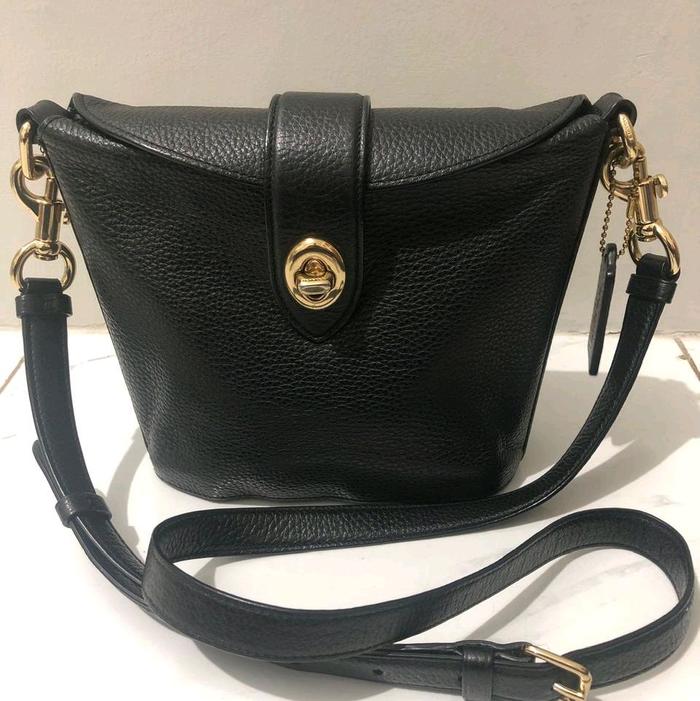 Coach Addie Crossbody Bag in Black Pebble Leather C2814