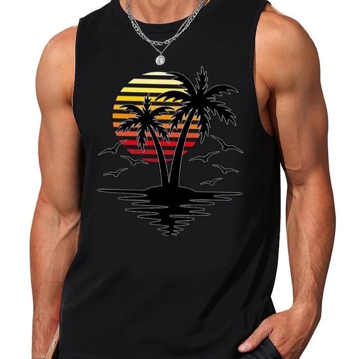 KAOS SINGLET PRIA BIG SIZE 6XL 5XL 4XL 3XL 2XL XL L M S TANK TOP SLEEVELESS Kaos Pantai santai FITNE