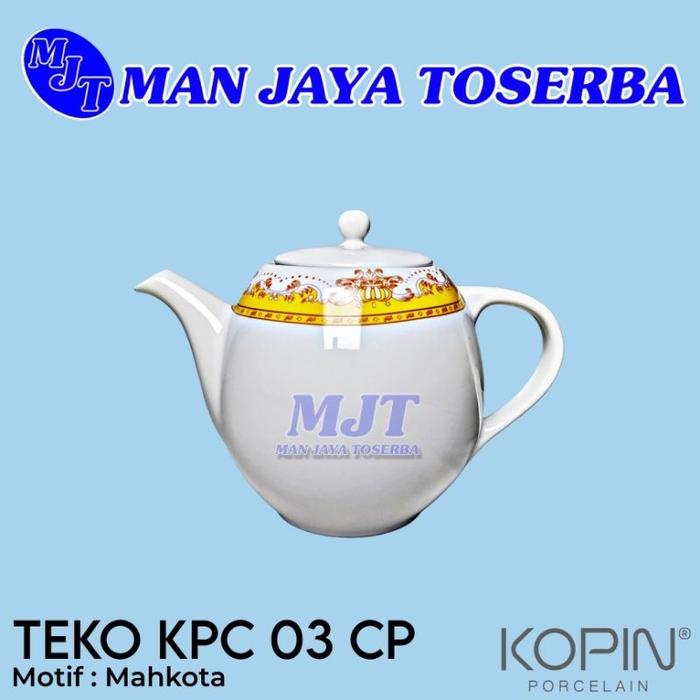 Teko keramik Teko kopin Teko Kopi Teapot Motif Mahkota Kado Hadiah Hampers Souvenir Pernikahan