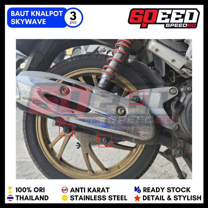 Probolt Baut Dudukan Knalpot Skywave King Nut Thailand