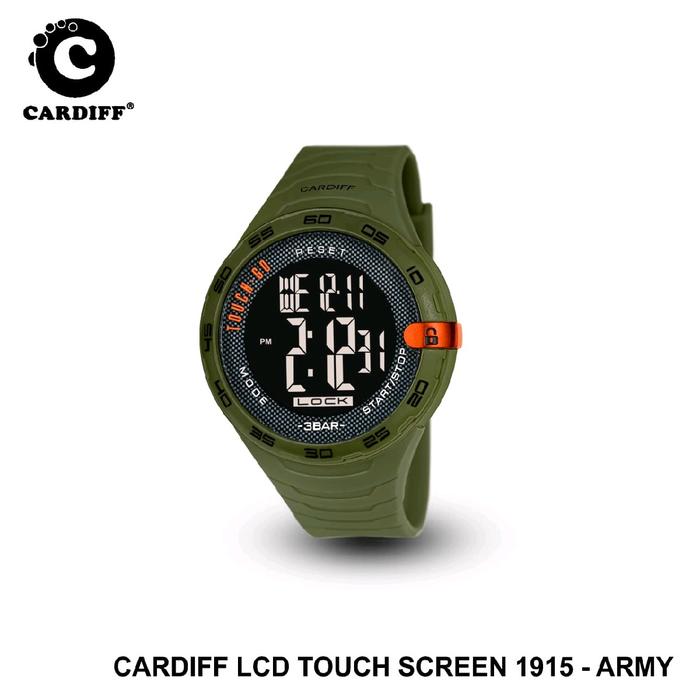 Jam Tangan Anak Pria dan Wanita Cardiff Original LCD Touch Screen 1915 Strap Rubber Fashion Terkini 