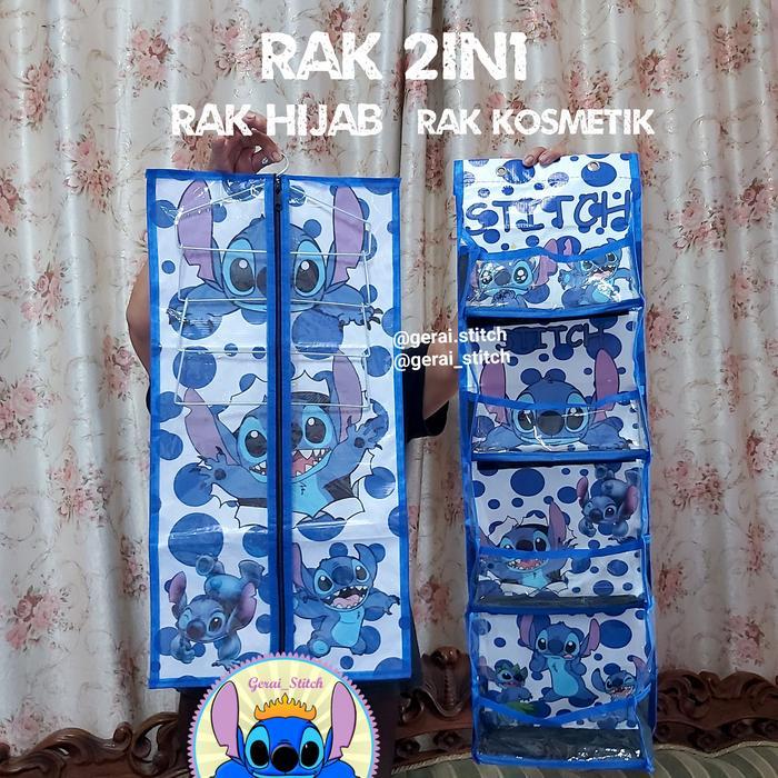 Rak Hijab stitch,Rak kosmetik stitch,Rak lilo stitch