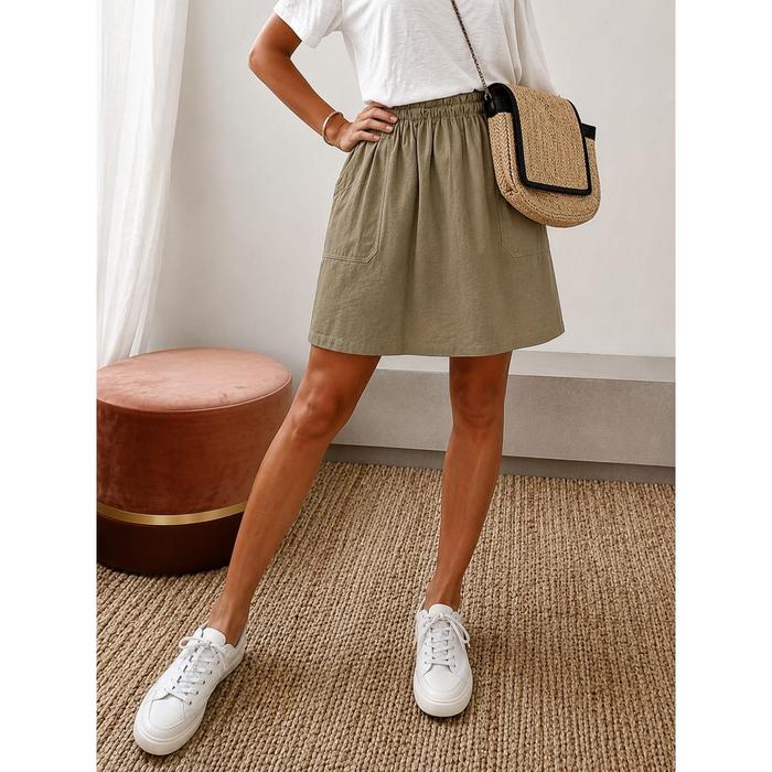 BRANDEDBYVITA ANKO LINEN MINI SKIRT