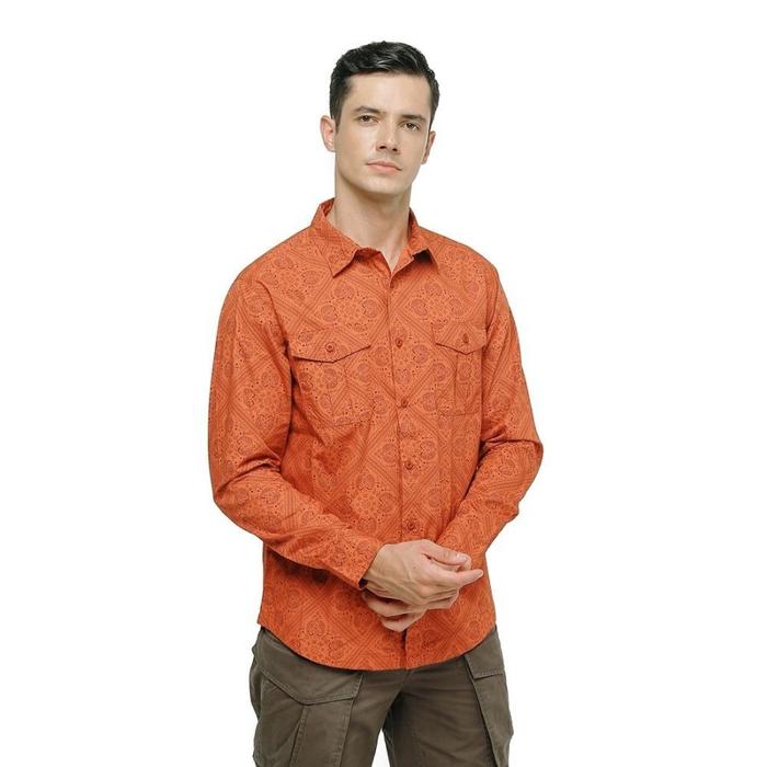 Kemeja Pria Lengan Panjang Eiger H401 Batik Peasley 1989 Terracotta Original