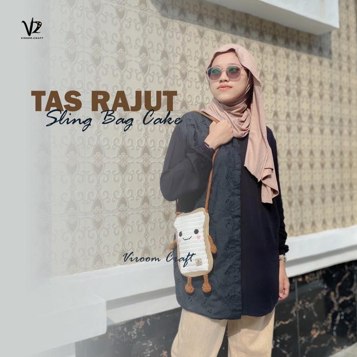 Slingbag Rajut Karakter Roti / Tas Hp