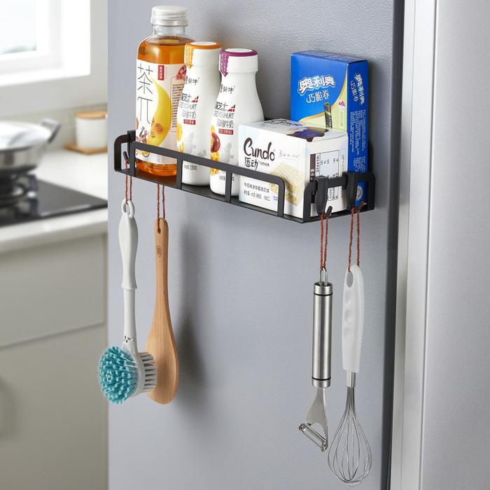 Magnetic Refrigerator Rack Iron Kitchen Organizer Spice Storage Rack