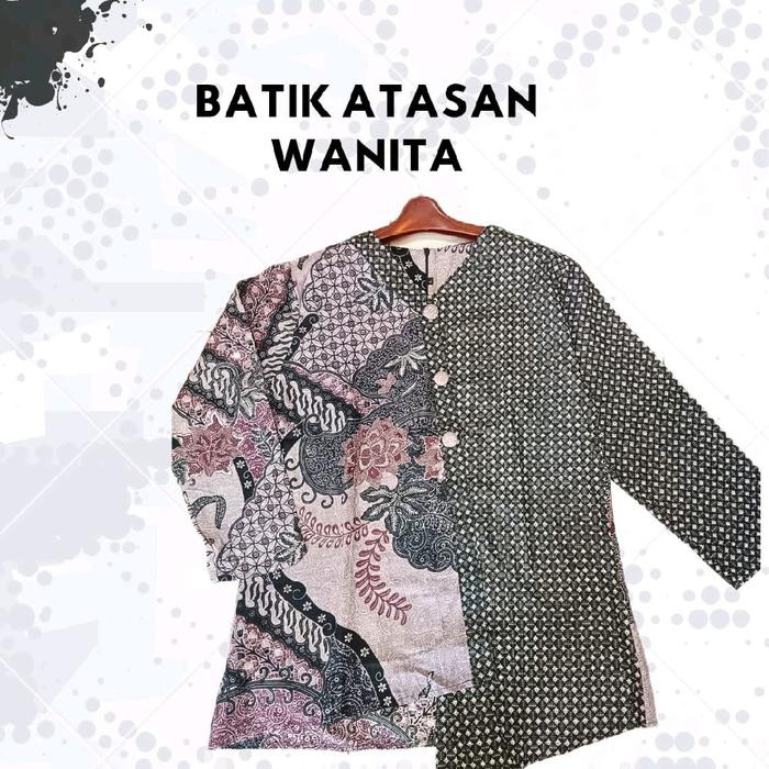 Batik Pekalongan Baju Kerja Baju Kondangan Dusty Pink Panjang Katun Wanita