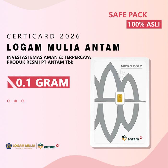 Antam Logam Mulia Certicard Emas Batangan 0.1 Gram, LM Antam