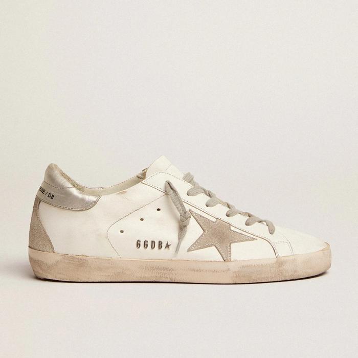 Golden Goose Superstar White Silver Heel Tab Made in Italy Original