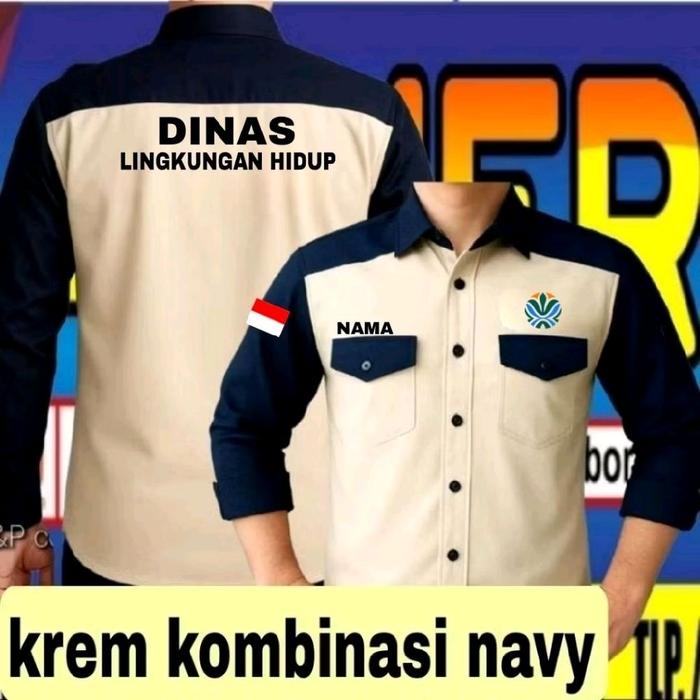ready krem kombinasi kemeja Dinas lingkungan hidup baju dinas lingkungan hidup seragam dinas lingkun