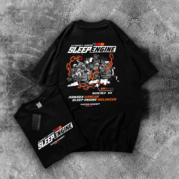 KAOS TSHIRT ANAK 2-13 THN T-Shirt Black KAOS SLEEP ENGINE ASMARA HANCUR SLEEP ENGINE MELUNCUR | Kaos